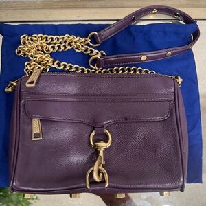 Rebecca Minkoff MAC Clutch | Crossbody Leather Bag | Purple